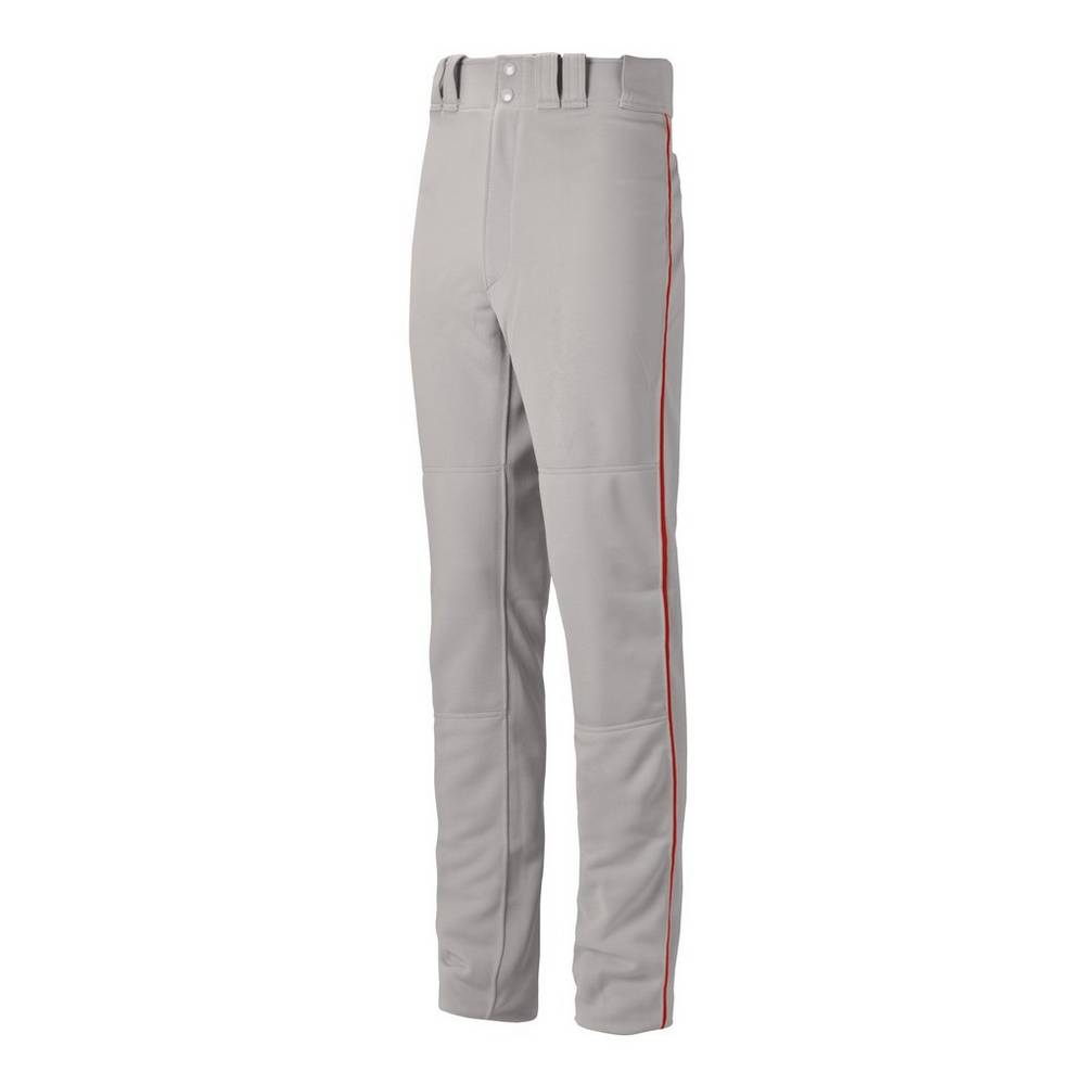 Mens Mizuno Premier Pro Piped G2 Baseball Pants Grey/Red Philippines (NRAEGU659)